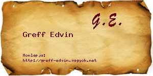 Greff Edvin névjegykártya